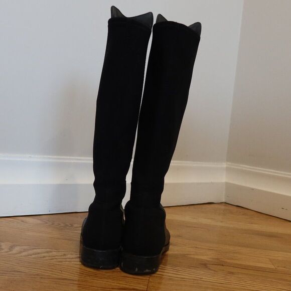 STUART WEITZMAN Keelan leather boots knee high black sz 7 pull on stretch winter - Picture 13 of 13